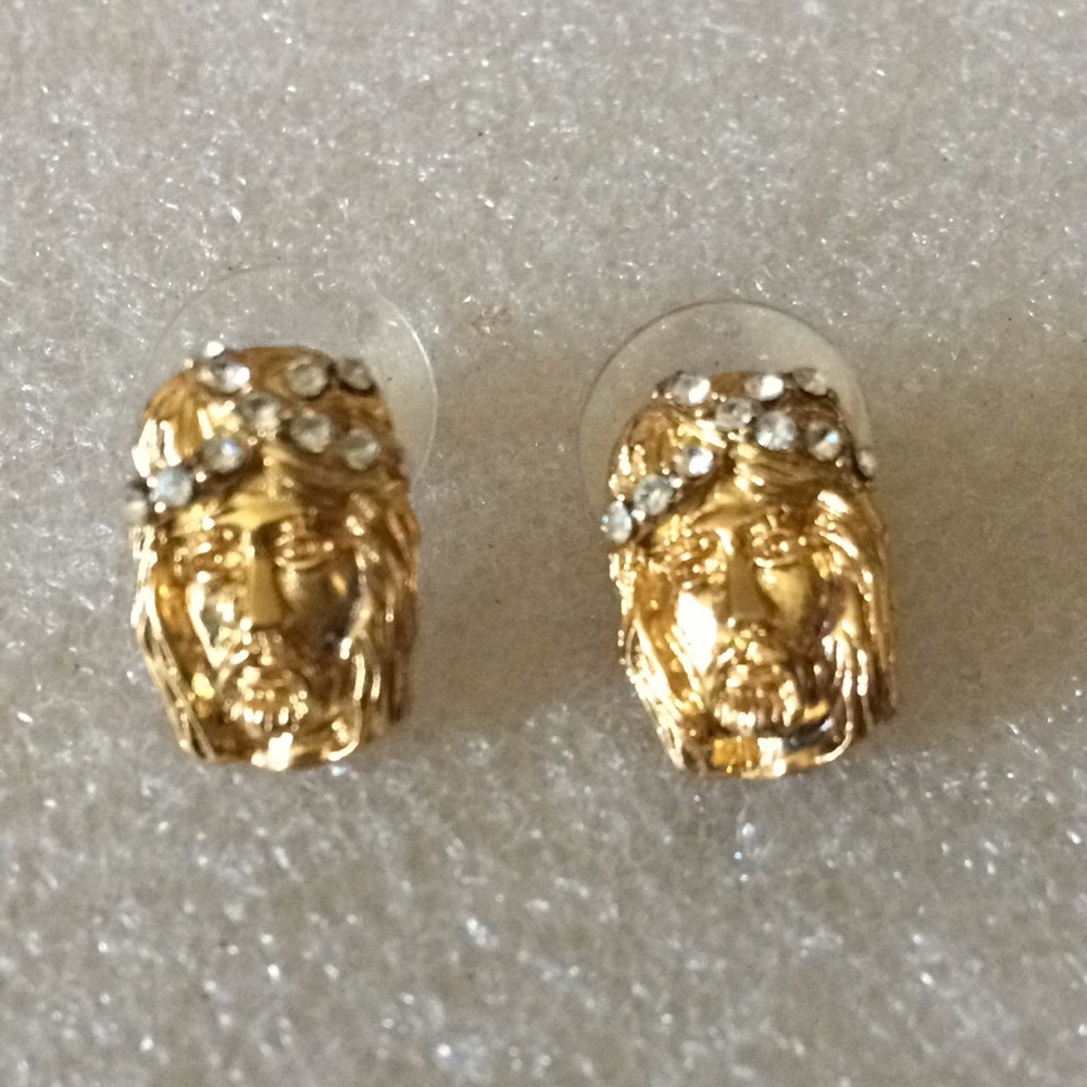 Rare Jesus stud earrings